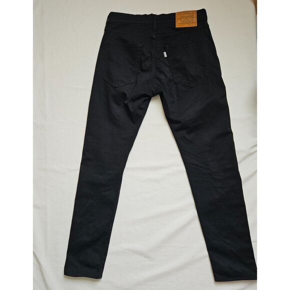 LEVI'S PREMIUM 512 Jeans Mens W31 X L32 Jet Black Slim Taper Leather Patch - Picture 6 of 9